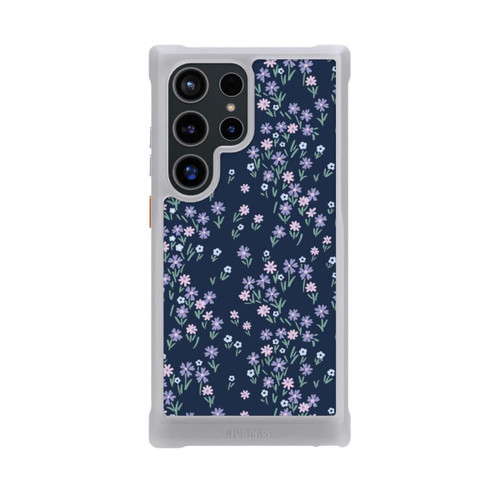 Samsung Galaxy S24 Ultra NIVOmax Thème Floral Bleu Foncé