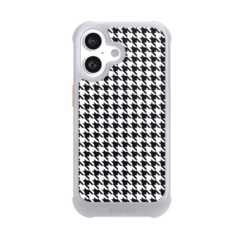 iPhone 16 NIVOmax Pied de Poule Noir Blanc