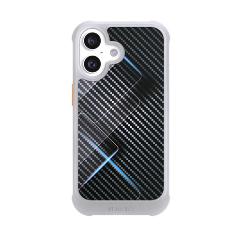 Apple iPhone 16 NIVOmax Blaue Linien auf Karbon