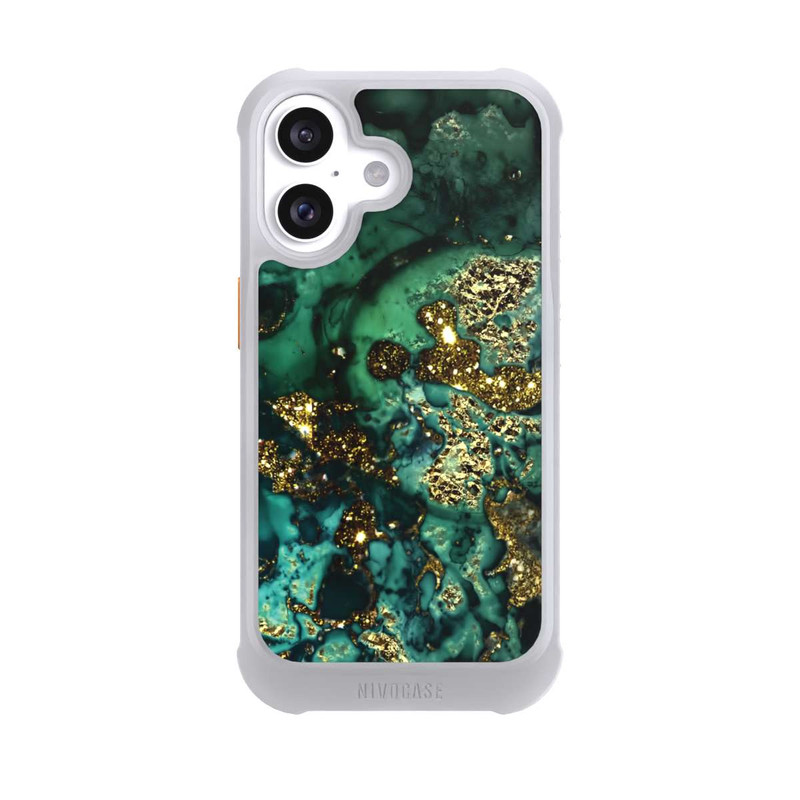 iPhone 16 NIVOmax Cyan Glitter Marble Look