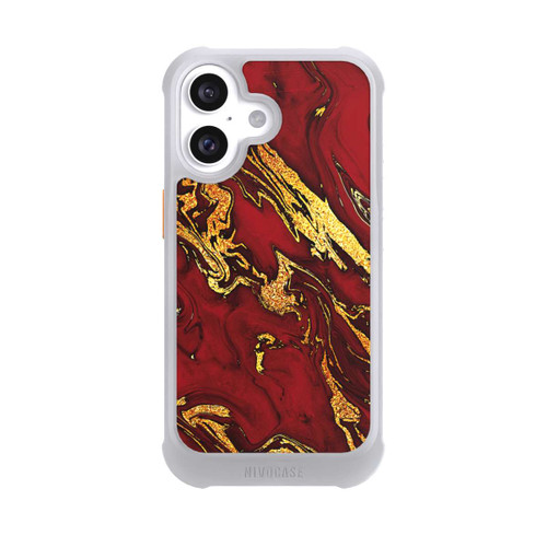 Apple iPhone 16 NIVOmax Rot Gold Marmorlook