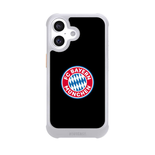 Apple iPhone 16 NIVOmax Logo FCB sur fond noir