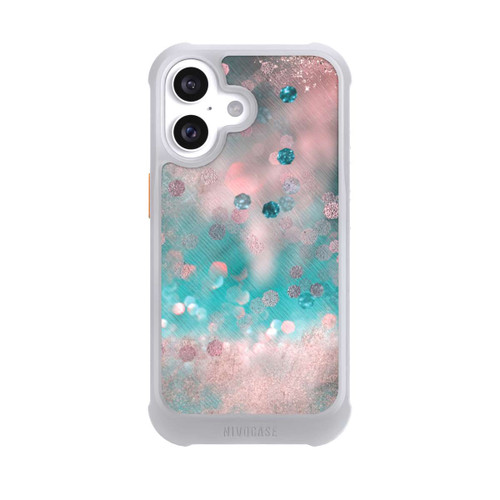 Apple iPhone 16 NIVOmax Look pailleté glamour turquoise