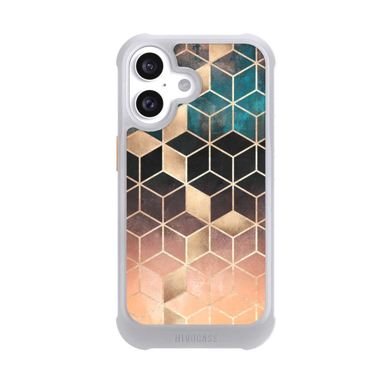 iPhone 16 NIVOmax Ombre Traum Würfel Gold Druck