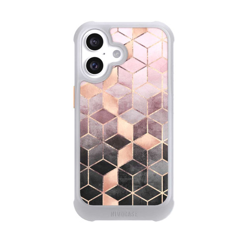Apple iPhone 16 NIVOmax Pink-grauer Farbverlauf Würfel Druck