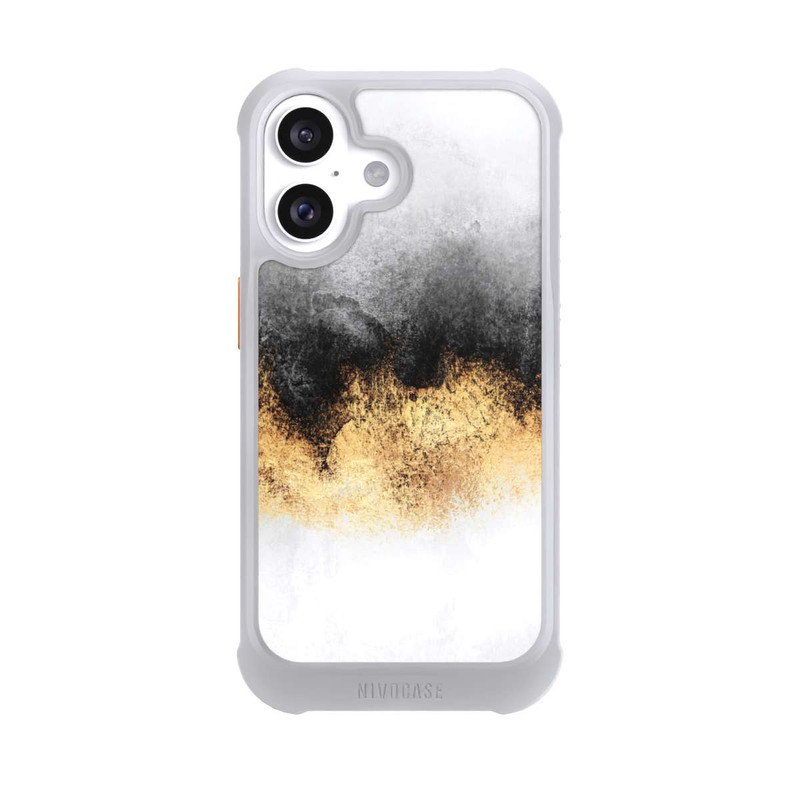 iPhone 16 NIVOmax Grauer Himmelstaub Golddruck