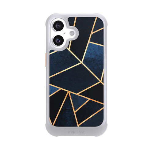 Apple iPhone 16 NIVOmax Navy Stein Golddruck
