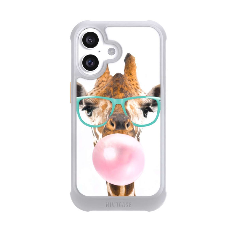 iPhone 16 NIVOmax Giraffe mit Kaugummi
