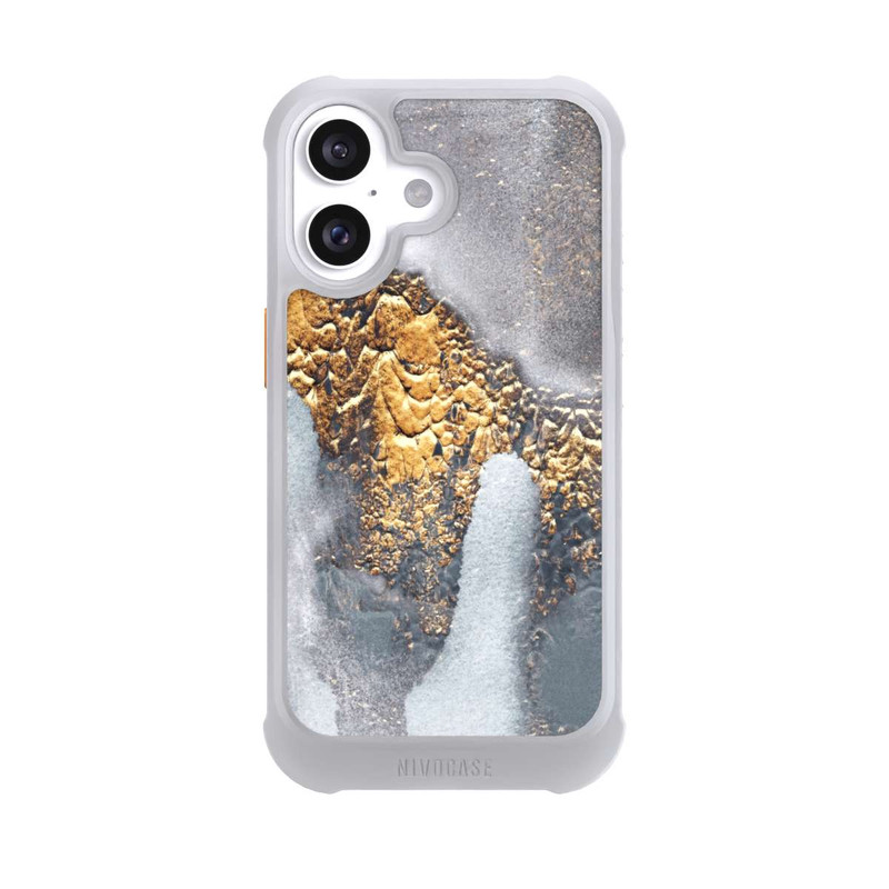 iPhone 16 NIVOmax Look béton doré pailleté