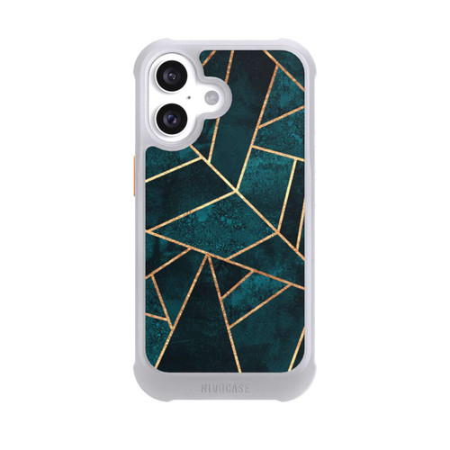 Apple iPhone 16 NIVOmax Tief Blaugrün Stein Gold Druck