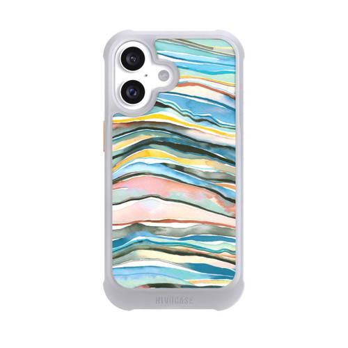 Apple iPhone 16 NIVOmax Achatschichten Aquarellblau