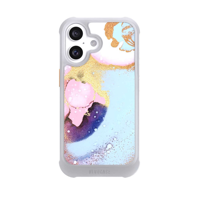 iPhone 16 NIVOmax Pastell Glamour Tintenstruktur