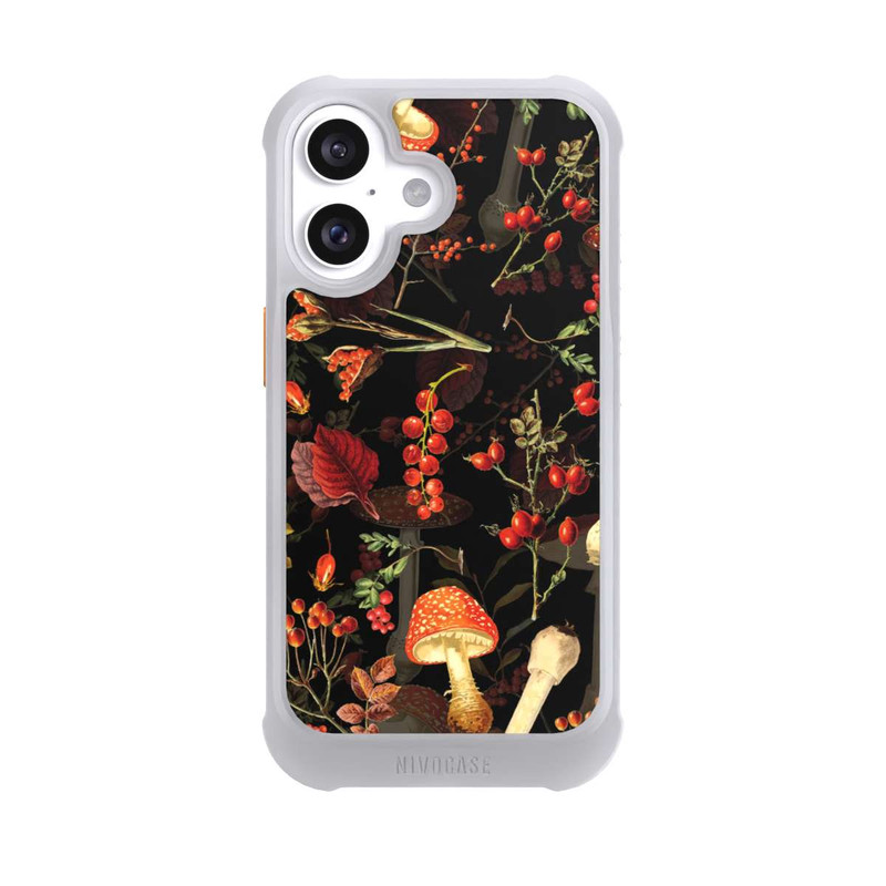 iPhone 16 NIVOmax Mushroom Pattern Black