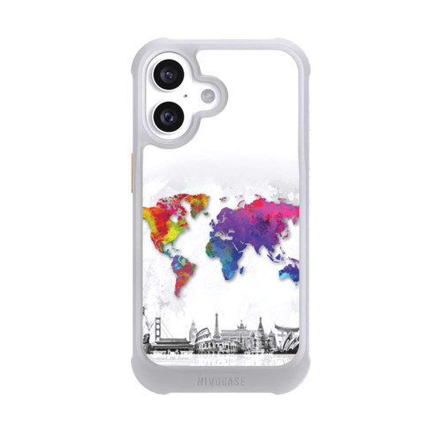 Apple iPhone 16 NIVOmax Weltkarte mit Skyline