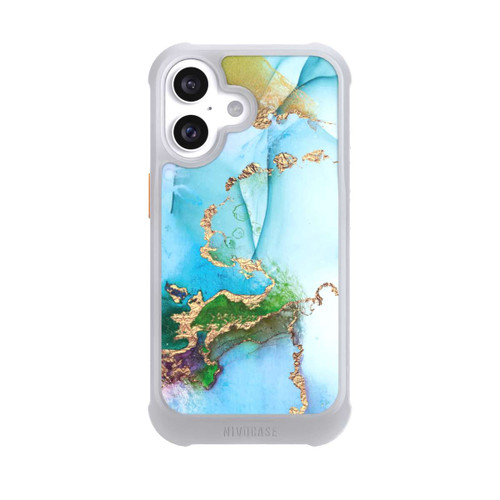 Apple iPhone 16 NIVOmax Bunter Marmor-Glitzer-Look