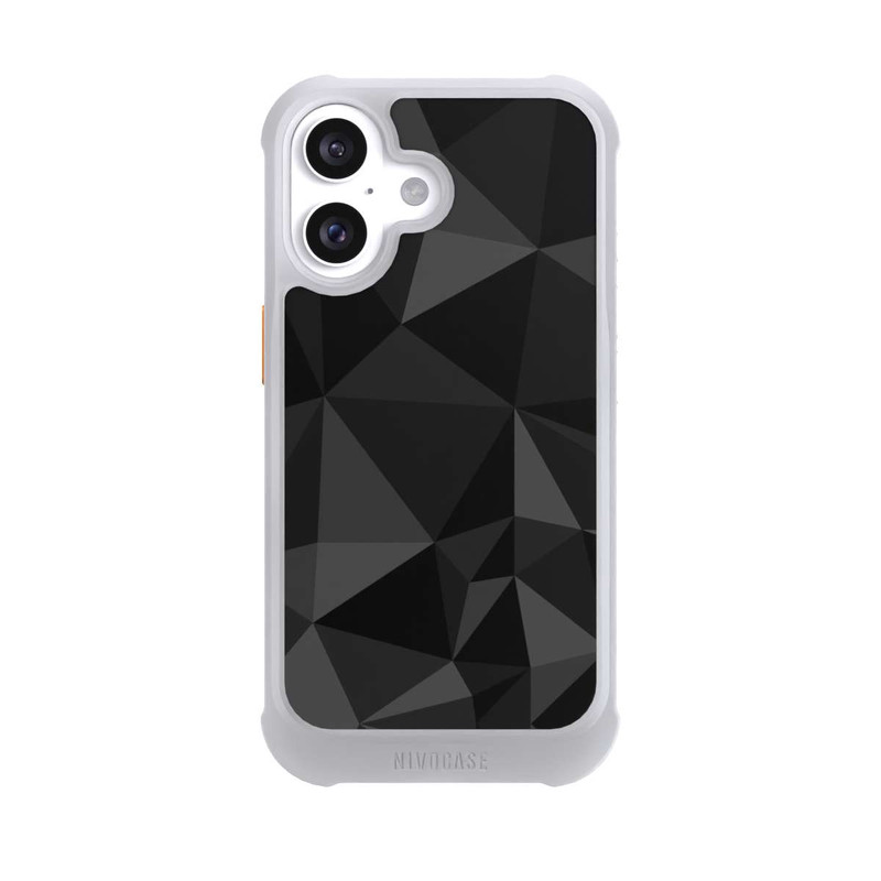 iPhone 16 NIVOmax Polygonmuster schwarz