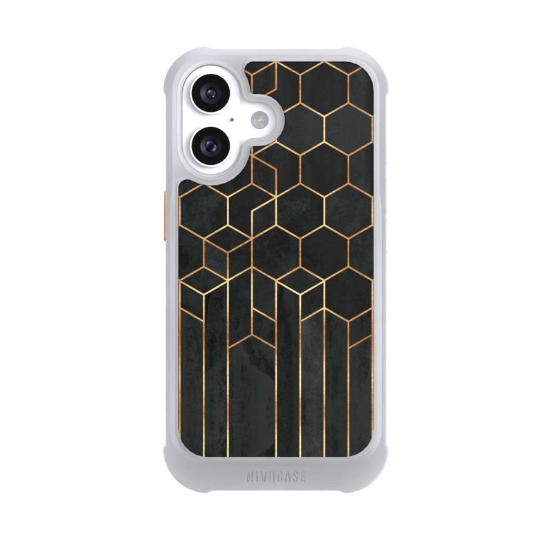 iPhone 16 NIVOmax Schwarze Sechsecke