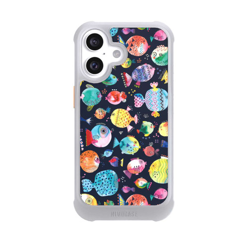 Apple iPhone 16 NIVOmax Strandkugelfische Kinder Marineblau