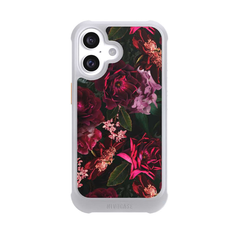iPhone 16 NIVOmax Dunkle romantische Vintage Rosen und Pfingstrosen