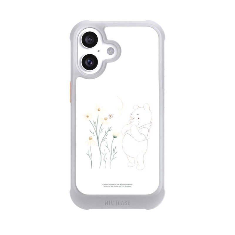 iPhone 16 NIVOmax Winnie Puuh sieht sich Gänseblümchen an