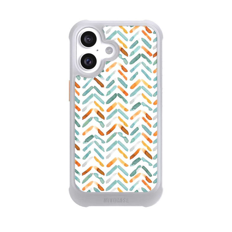 iPhone 16 NIVOmax Elegant Fall Chevron Blue Orange