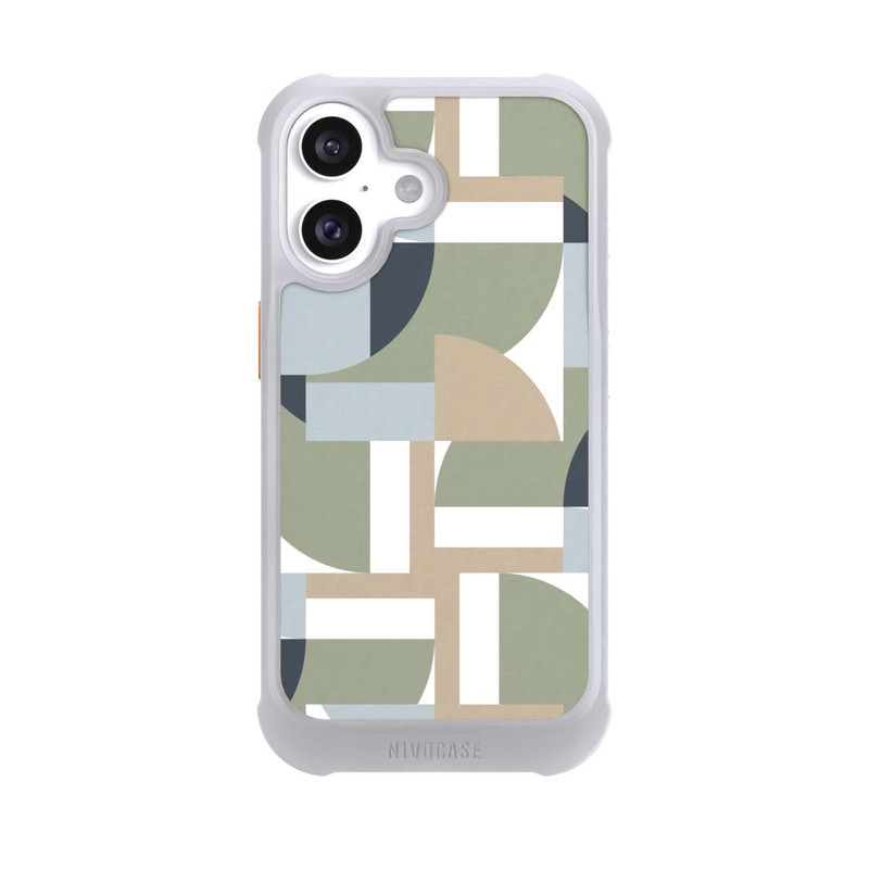 iPhone 16 NIVOmax Futuristische Bauhaus Polygone Beige