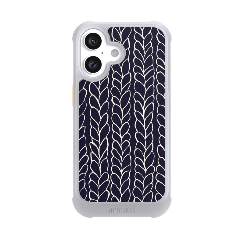 iPhone 16 NIVOmax gezeichnete Wollzöpfe Marine