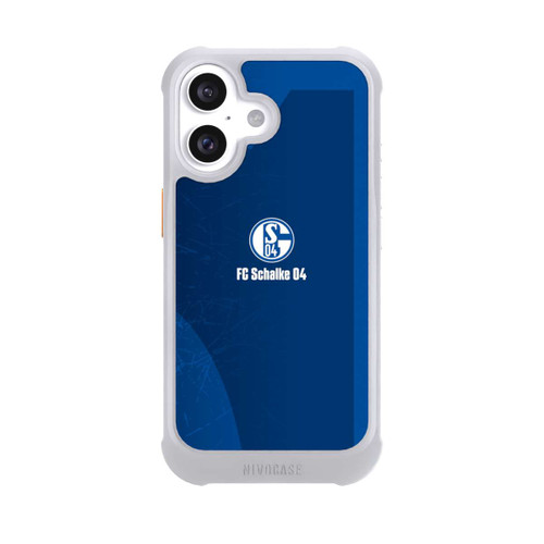 Apple iPhone 16 NIVOmax Schalke 04 Blauer Hintergrund Mit Logo