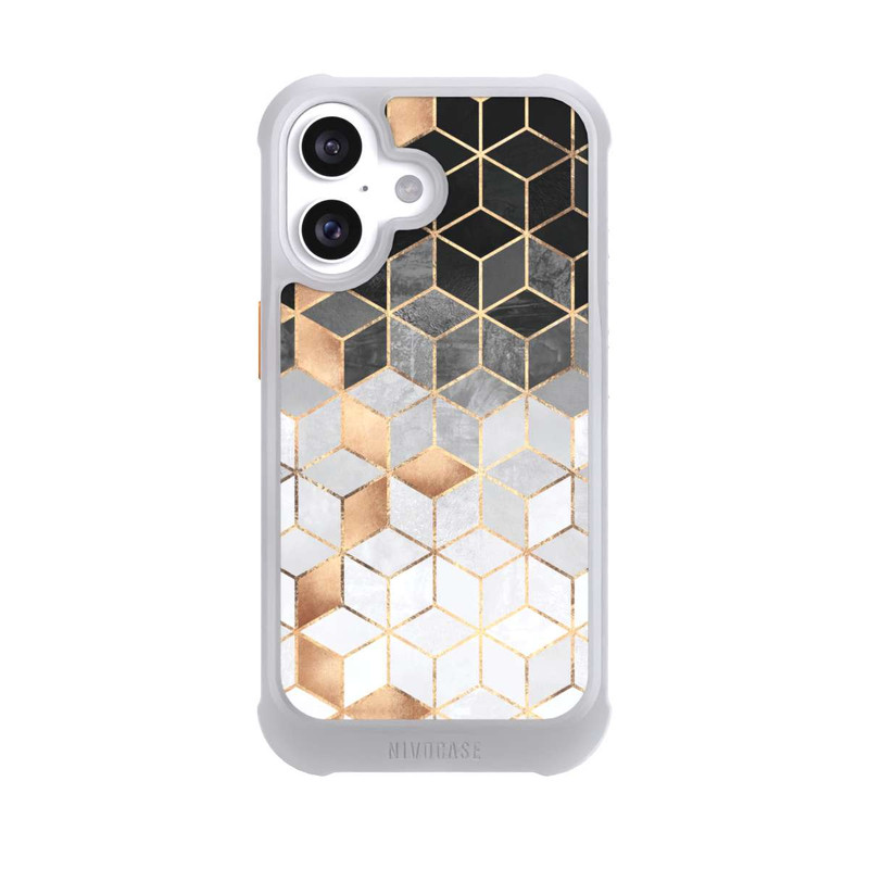 iPhone 16 NIVOmax Cubes Sombres & Dorés