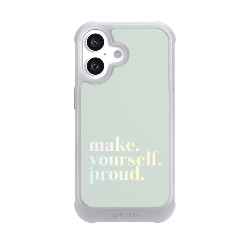 iPhone 16 NIVOmax Make Yourself Proud Quote-Mint and Gradient