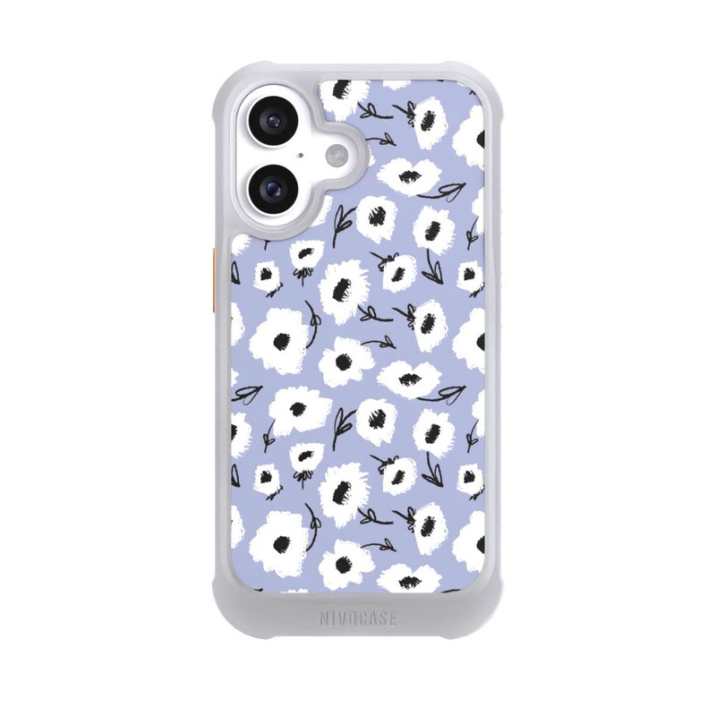 iPhone 16 NIVOmax Blumenmuster Lila