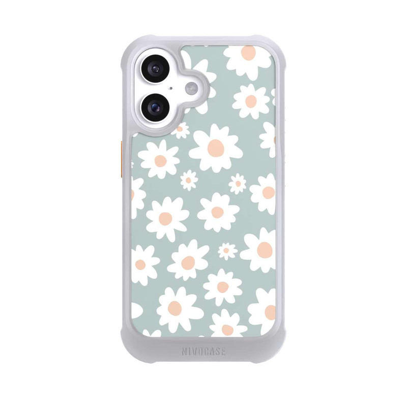 iPhone 16 NIVOmax Gänseblümchen Muster grün
