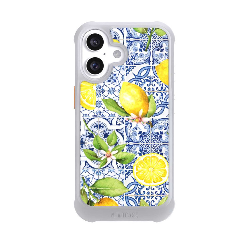 iPhone 16 NIVOmax Mediterrane Amalfi Küste mit Blauen Kacheln und Zitronen