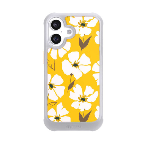 Apple iPhone 16 NIVOmax Blumenwiese auf Gelb Ocker