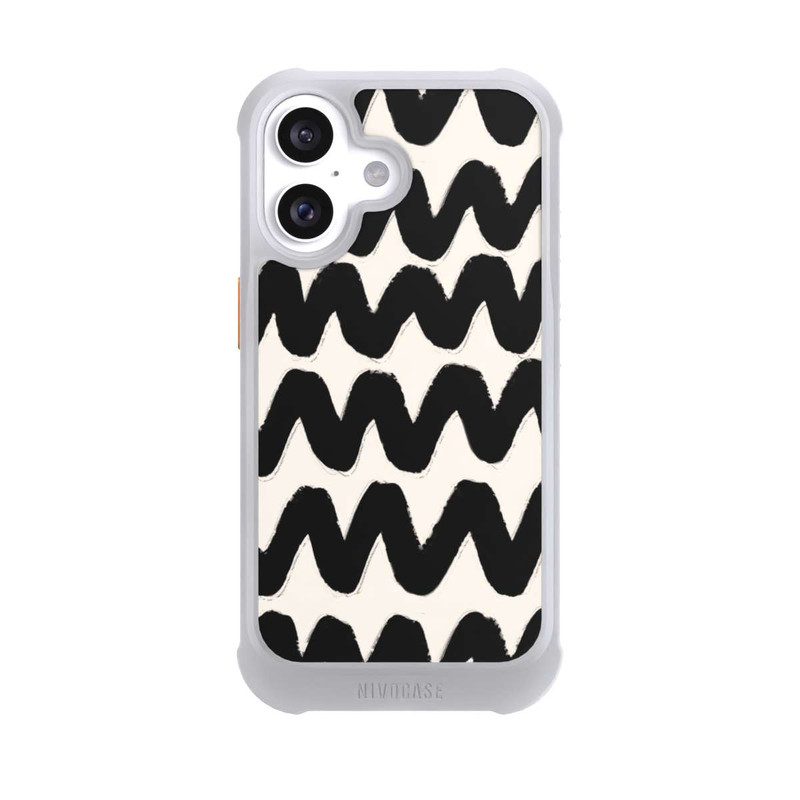 iPhone 16 NIVOmax Vagues Noires Pattern