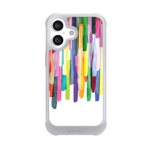 Apple iPhone 16 NIVOmax Bunte Streifen Weißer Hintergrund