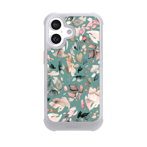 Apple iPhone 16 NIVOmax Abstrakte Blumenblätter grün