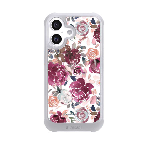 Apple iPhone 16 NIVOmax Herbstpfingstrosen und Rosen in Rosa