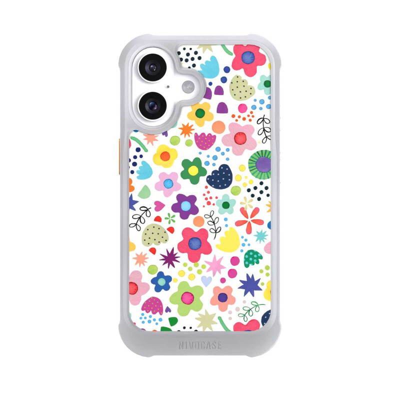 iPhone 16 NIVOmax Psychedelische Blumen bunt