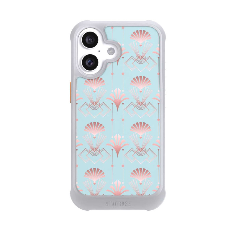 iPhone 16 NIVOmax Art Deco Rose Gold Elegance Blue