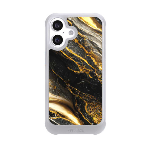 Apple iPhone 16 NIVOmax Schwarze Marmor Goldschichten