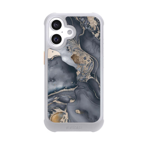Apple iPhone 16 NIVOmax Alcohol Ink Gold Grey avec IA