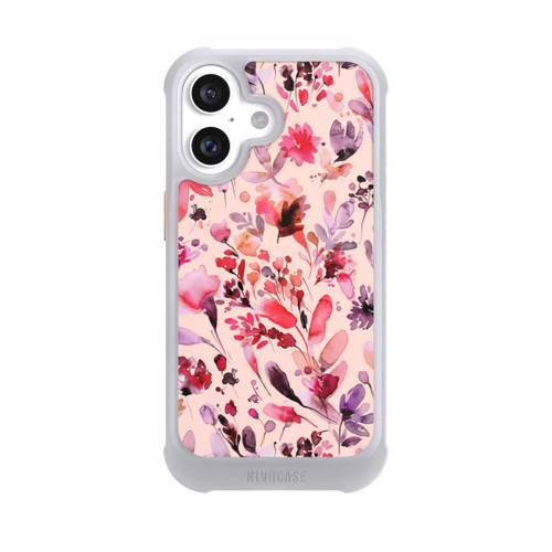 Apple iPhone 16 NIVOmax Künstlerische Blumen Viva Magenta
