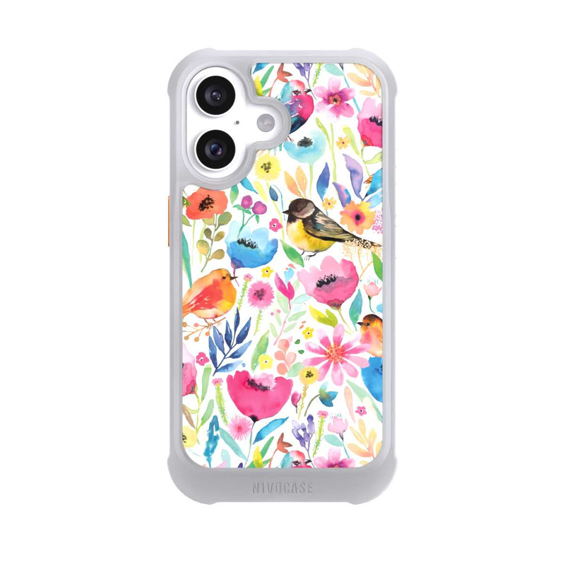 iPhone 16 NIVOmax Wunderliche Vögel und Blumen