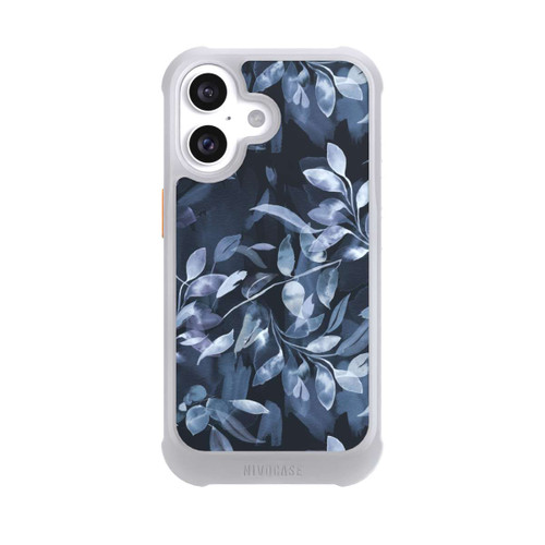 Apple iPhone 16 NIVOmax Watercolor Mystic Leaves Navy