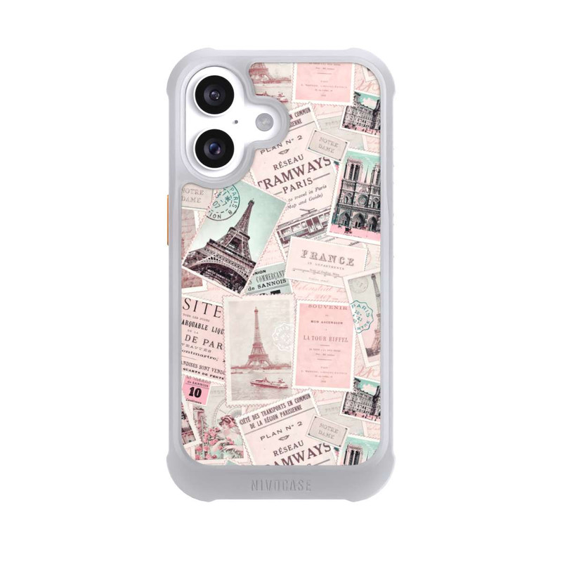 iPhone 16 NIVOmax Vintage Paris Postcards Pattern