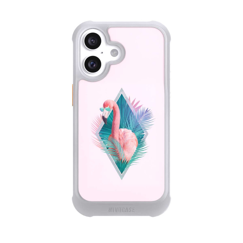 iPhone 16 NIVOmax Tropical Leaves Flamingo