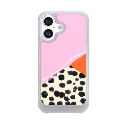 Apple iPhone 16 NIVOmax Rosa und Orange Gepunkteter Hintergrund