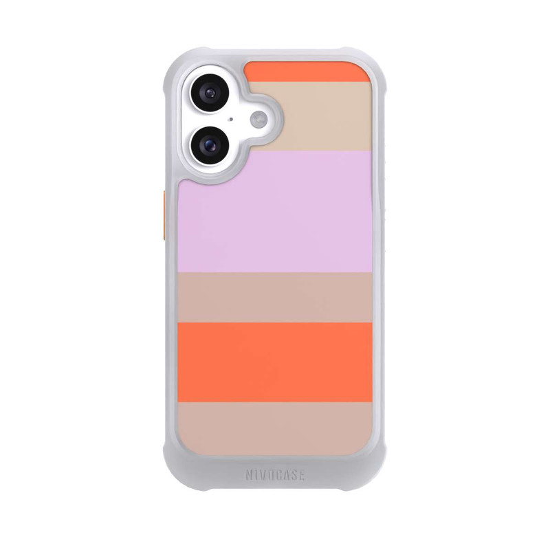 iPhone 16 NIVOmax Moca Lila Orange Stripes