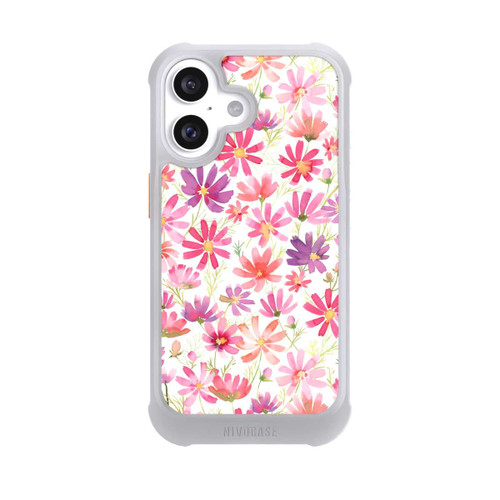 Apple iPhone 16 NIVOmax Boho Cosmos Flowers Purple